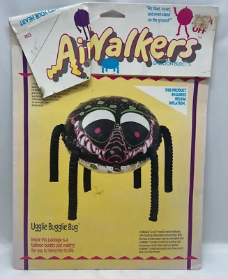 Globo flotante Airwalkers 1987 vintage Buddies Ugglie Bugglie Bug 24" nuevo abierto Foto 1 de 4