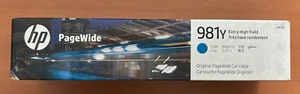 HP L0R13A 981Y Cartouche d'encre cyan pour PageWide Enterprise 556 586 05-2025 - Photo 1/2