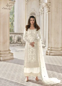 Nuevo Traje de Diseñador Salwar Bollywood Anarkali Palazzo Salwar Kameez Traje de Vestido - Imagen 1 de 2