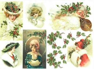 Carta di Riso per Decoupage Album Artigianale Natale Babbo Natale Inverno 458 - Foto 1 di 1