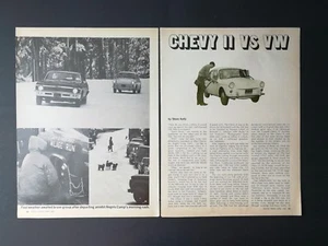 Chevrolet Chevy II vs VW 1600 1968 de colección artículo original de 4 páginas - Imagen 1 de 1