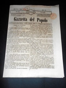 Risorgimento Cavour Torino - Giornale Gazzetta del Popolo n° 101 del 1854 - Foto 1 di 1