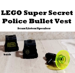 LEGO Police SUPER SECRET with Mega Phone Bullet Jacket Vest Printed Front Back - Picture 1 of 1