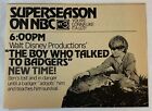 1975 Kytv Tv Special Ad ~ Walt Disney The Boy Who Talked To Badgers