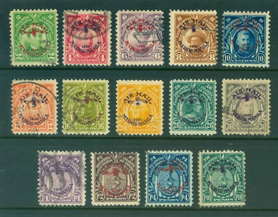 US PHILIPPINES 1926 AIRMAIL - Madrid-Manila flight set  Scott # C1-C17 used - Image 1 of 2