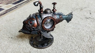 Bronce fundido en frío Steampunk submarino Melanocetus Unus fantasía estatuilla decoración Foto 1 de 4