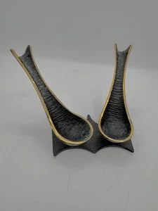 Vintage “Swallows” Walter Bosse Bronze Pipe Holder Stand, Two Pipes - Picture 1 of 7