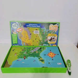 Leapfrog Tag Reading System Set Mappa Interattiva 2 Lati Mappa USA + Lettore Tag - Foto 1 di 20