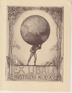 Exlibris masónicos Art Deco originales de artista desconocido / República Checa - Imagen 1 de 1