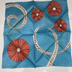 NOS Linen Hanky MARIELLE by Lady Heritage Abstract Op Art Circles Swirls, Signed - Picture 1 of 8