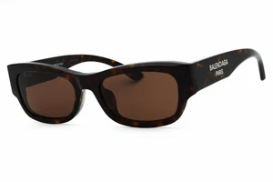 BALENCIAGA BB0390SK 002 Sunglasses Dark Havana Frame Brown Lenses 56mm - Picture 1 of 4