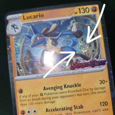 Tarjeta Pokémon FART TODO SWIRL 🌀💫 ERROR DE SANGRADO CASI NUEVA Lucario 114/198 Cosmos Holo Foto 1 de 4