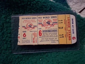 1951 World Series Game 6 Ticket Joe Dimaggio Final Career Game Yankees v Giants - Picture 1 of 2