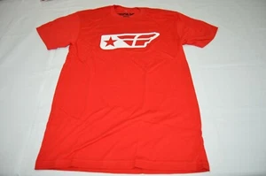 Fly Racing Mens Graphic Tee T shirt Crew Neck Short Sleeve Logo Red Size L NWOT - Picture 1 of 3