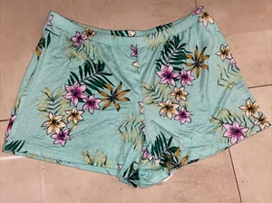 INC International Concepts Intimates Pajama Shorts Tropical Floral Green Size M - Picture 1 of 3