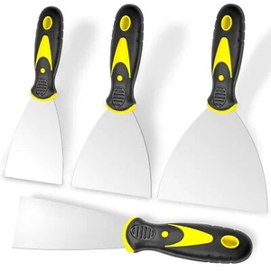 4 Pcs Stainless Steel Putty Knife Paint Scraper for Repairing Drywall Wallpaper - Picture 1 of 6