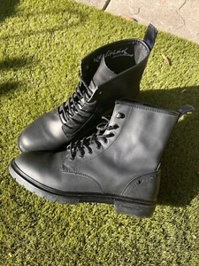 Botas Wrangler Gruesas Combate Dr. Marten Estilo Negras con Cordones Talla UK10 Unisex - Imagen 1 de 12