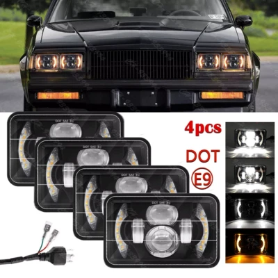 Faros LED de 4x6 pulgadas 4 piezas para Chevrolet Monte Carlo 1980-1988 Camaro Iroc-Z Foto 1 de 4