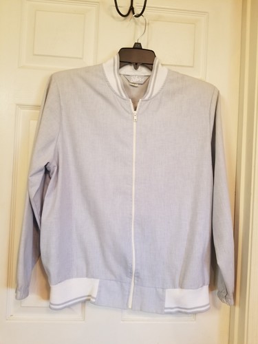 VETEMENTS Giacca Blair vintage media leggera blu grigia spalline dettagli a costine usata in ottime condizioni