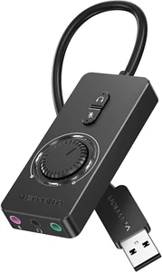 VENTION USB Sound Card, External Stereo Sound Card with Volume Control, USB to 3 - Picture 1 of 12