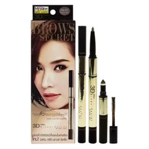 Mistine 3D Brown Secret Brow Set Pencil Brow Shadow Mascara No.1 Dark Brown - Picture 1 of 3