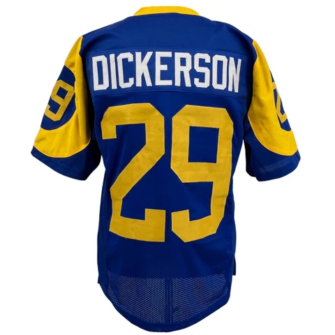 ERIC DICKERSON Los Angeles Rams BLUE Jersey M-5XL Unsigned Custom Sewn Stitched Cover
