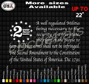 2nd Amendment American Flag Truck Decal Window car Decal Sticker gun Rights 001 - Bild 1 von 2