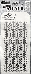 TIM HOLTZ LAYERING STENCIL - 10.5 cm x 21.5 cm - BERRY LEAVES - Bild 1 von 1