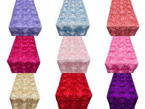 Corredor de mesa de diseño rosetta - 12"" x 90"" roseta satinada (elige el color) - Imagen 1 de 28