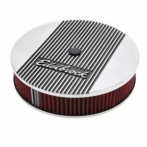 Edelbrock Elite 2 Series Polished 14" Round Air Cleaner -3" Pro-Flo Element 4266 - Picture 1 of 5