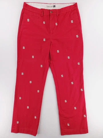 NC State Wolfpack Pants Mens Sz 36x34 Red Twill Chino Allover Print Casualwear Cover