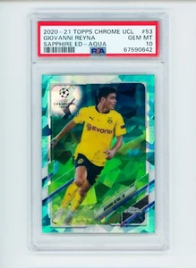 2020-21 Giovanni Reyna Topps Cromo Zaffiro Aqua Rifrattore 42/150 PSA 10 GEM - Foto 1 di 3