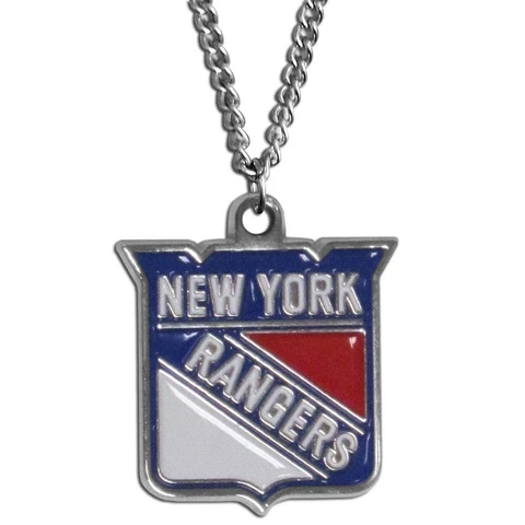 New York Rangers 22" Chain Necklace Metal Logo NHL Licensed Hockey Jewelry LG Cover