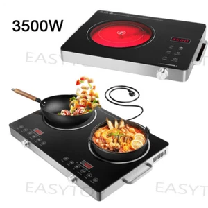 Placa de cocción individual infrarroja placa de cocción doble placa de cocina de cerámica asas - Imagen 1 de 18