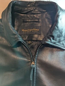 Black Soft Marc New York Leather Jacket Size 2XL Andrew Marc Cinch Waist Pockets - Bild 1 von 17