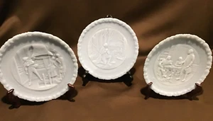 Vintage Fenton Powder Blue Milk Glass 8” Bicentennial Plates LOT OF 3 - Picture 1 of 16
