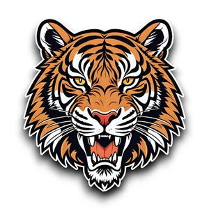 Angry Tiger Head Großkatze Tier Vinyl Aufkleber Aufkleber Auto Fenster Laptop 100x93mm - Bild 1 von 1