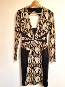 Just Cavalli Dress Size 42 XS UK 6 to 8 Snake Print Bodycon Cutout - Picture 1 of 13