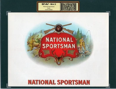 Antigua etiqueta original de cigarros NATIONAL SPORTSMAN - CAZA DE ALCES - PESCA CON MOSCA TRUCHA Foto 1 de 3