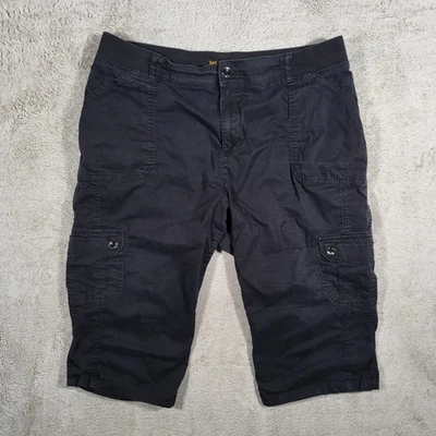 Lee Relaxed Fit Mid Rise Capris Cargo Shorts Women's 18W Black Outdoor Utility - Image 1 of 4