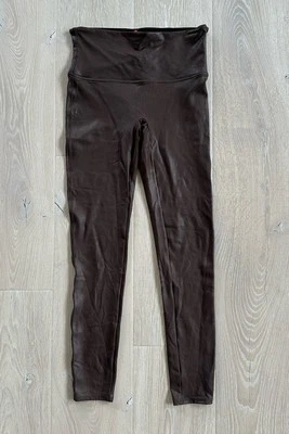 Ladies Spanx Ready To Wow Brown Faux Leather Leggings Size Large - Image 1 of 4