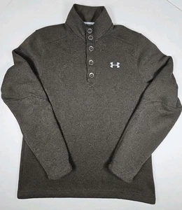 Under Armour Storm Coldgear Henley Sweatshirt Men Medium Brown Pullover Sweater  - Picture 1 of 9