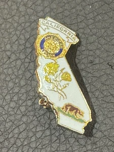 State of California shape American Legion Pin w/ poppy & bear RARE HTF - Picture 1 of 5