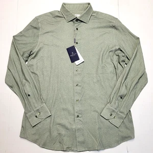 $ 298 neu EMANUEL BERG Stretch Shirt Herren 2XL 18 EU 46 grün Jersey Strick 4-Flex - Bild 1 von 8