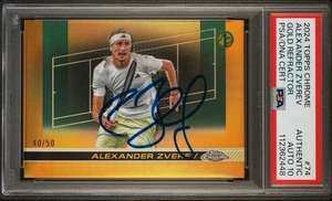 2024 Topps Cromo #74 Alexander Zverev Firmado 1er Oro Ref/50 PSA GEMA 10 AUTO - Imagen 1 de 2