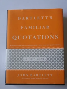 Bartlett's Familiar Quotations Hardcover John, O'Brien, Geoffrey - Picture 1 of 8