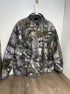 Herren Mossy Oak Camouflage normale Passform Reißverschluss gefütterte Jacke Größe Large - Bild 1 von 3