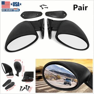 California Classic Universal Black Side Mirrors PAIR Hot Rod Rat Rod Muscle Car. - Picture 1 of 13