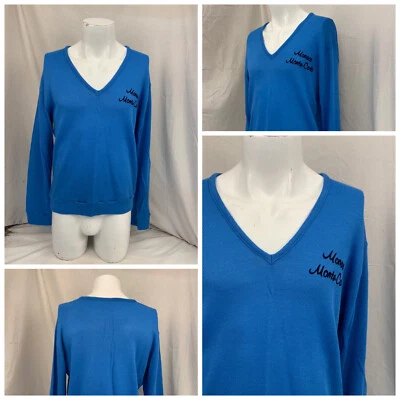 Suéter Monte Carlo Monaco M Azul Cuello en V Acrílico Hecho en Francia YGI O1-114 Foto 1 de 4