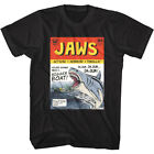 Jaws Comic Book Men's T Shirt Shark Movie Action Horror Thrills Cartoon Boat Top